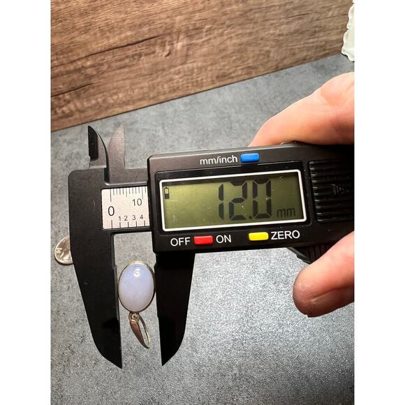 SOLD 
NEW Blue Chalcedony sterling silver drop earrings 5.31 grams - Picture 5 of 9